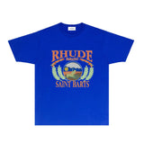 Rhude T Shirts Printed Trendy Pure Cotton