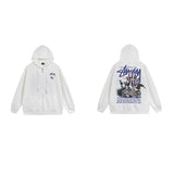 Stussy Hoodie Zip-Up Cardigan Fleece Hooded Sweater