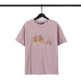 Palm Angels T Shirts Broken Bear Printed round Neck Short Sleeve T-shirt