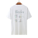 We11 Done T Shirts Letter Print Loose Large Size Men and Women Same Style
