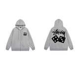 Stussy Hoodie Zip-Up Cardigan Fleece Hooded Sweater