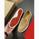 Louboutin-style red bottom shoes clfashioncasual loafers export classic pure color canvas breathable trendycasualstylish men's shoes