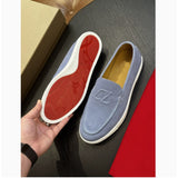 Louboutin-style red bottom shoes clfashioncasual loafers export classic pure color canvas breathable trendycasualstylish men's shoes