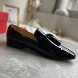 Louboutin-style red bottom shoes embroidered shoes fashioneasiest for matchcasual business thick sole glossy gentleman leather shoes red bottom wedding cl men's shoes