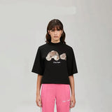 Palm Angels T Shirts Angel Leopard Print Broken Bear Letter Short Sleeve T-shirt for Men