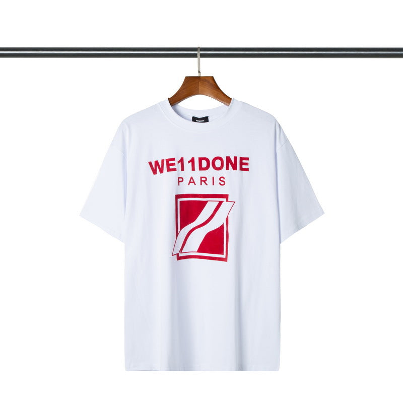 We11 Done T Shirts Logo Printed Welldone Short Sleeve T-shirt Men and Women Loose
