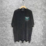 Amiri washed t-shirt flower diamond nameplate short sleeve