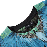 Marcelo Burlon T Shirt MB Jungle Blue Wings Seamless Printing Men and Women Same Style