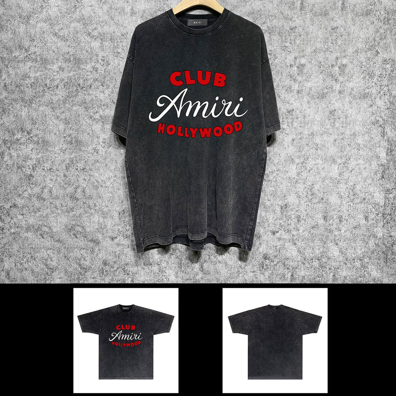 Amiri washed t-shirt hollywood club short sleeve