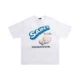 Saint Michael T Shirt Fun Printing Distressed Loose Fogt Shirt