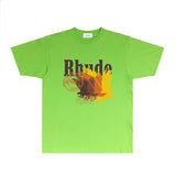 Rhude T Shirts Printed Trendy Pure Cotton