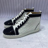Louboutin-style red bottom shoes red bottom men's studded sneakers men's spring hidden heel breathable high-top sneakers outdoor abrasion resistant rivets