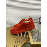 Louboutin-style red bottom shoes european station export model: cl red bottom studded shoes embroider men's sneakers black casualcouple model