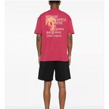Palm Angels T Shirts Letter Painted Coconut Tree Print Short Sleeve T-Shirt