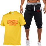Stranger Things T Shirt Summer Fashion Printed Stranger Things Cotton Short Sleeve T-shirt Cropped Pants Suit