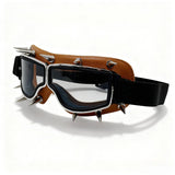 Trendy punk glasses retro leather binding