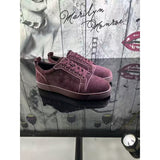 Louboutin-style red bottom shoes exportacl red bottom shoes rivets men's toe nails clcouple women's shoes rhinestone casualtrendy sneakers