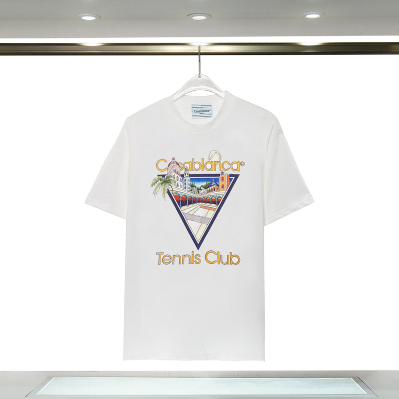 Casablanca T Shirts Spring/Summer Print Loose Cotton Short Sleeve T-Shirt