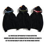 Shark Print Hoodie Camouflage Cardigan Men'S And Women'S Sweater Hoodie Coat