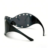 Trendy punk glasses metal rivets