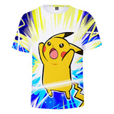 Men and Women Pokemon Pikachu T Shirt Pokemon Peripheral 3D Color Printing Short-Sleeved T-shirt