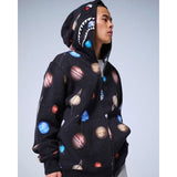 Shark Print Jacket Men'S And Women'S Cotton Shark Hooded Zipper Sweatshirt Hoodie