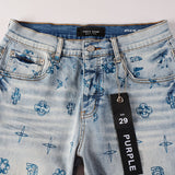 Purple Brand Denim Shorts High Street Blue Print