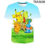 Men and Women Pokemon Pikachu T Shirt 3D Digital Printing round Neck Men's and Women's T-shirt
