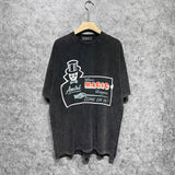 Amiri washed t-shirt top hat magician printing short sleeve
