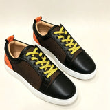 Louboutin-style red bottom shoes cleasiest for matchcasual men's shoes genuine leather soft surface daily not tiring feet abrasion resistant lightweight low-top sgs certified abrasion resistant men's shoes