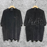 Amiri Washed Distressed T Shirt Printed Trendy Pure Cotton