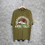 Amiri t shirts rose printing short sleeve