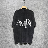 Amiri Washed Distressed T Shirt Printed Trendy Pure Cotton