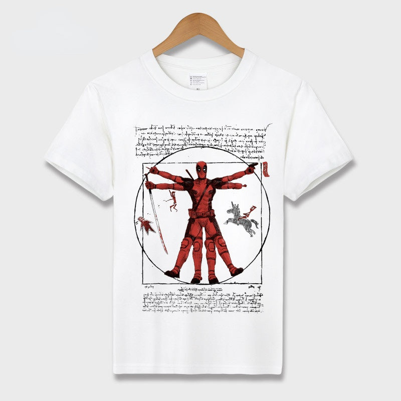 Marvel T Shirt Cotton Deadpool T-shirt Short Sleeve