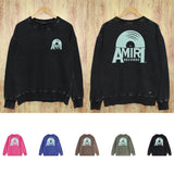 Amiri Distressed Sweatshirt Printed Trendy Pure Cotton