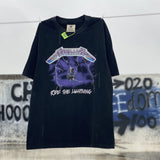 Men Vintage T-Shirts "Metallica" Band RIDE THE LIGHINING Tee