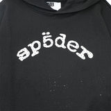 Sp5der Hoodie Cobweb Puff Print Pure Cotton