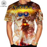 Men and Women Pokemon Pikachu T Shirt Summer Men's Short Sleeve round Neck T-shirt