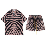 Rhude T Shirt Zebra Letter Embroidery Casual Short Sleeve Shirt, Shorts