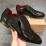 Louboutin-style red bottom shoes embroidered shoes fashioneasiest for matchcasual business thick sole glossy gentleman leather shoes red bottom wedding cl men's shoes