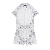 Amiri Shirt And Shorts 2 Piece Set Fashion Print Couple High Street