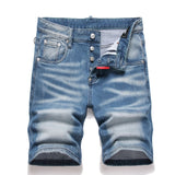 DSQ2 Short Jeans Ripped Stretch Denim Shorts