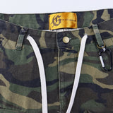 Godspeed Shorts Summer GOD Camo Overalls Denim Shorts