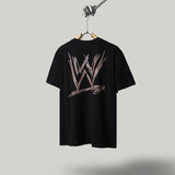 Travis Scott T Shirts x WWE joint model flame skull letter SAGE THE STAGE letter print retro short-sleeved T-shirt