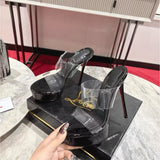 Louboutin-style red bottom shoes popular anchor cl studded red bottom shoes pointed toe cm high heels autum work export style women's shoes