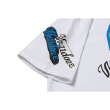 We11 Done T Shirts Graffiti Letters Badge Printed Oversize Loose Couple