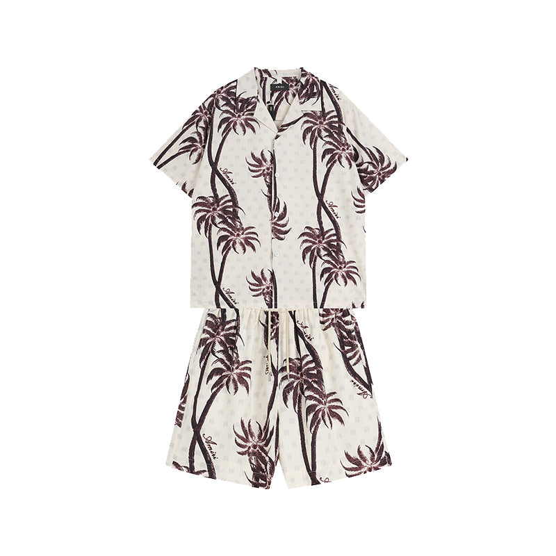 Amiri Shirt And Shorts 2 Piece Set Fashion Print Couple High Street