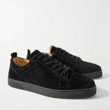 Louboutin-style red bottom shoes red bottom shoes cl suede leather low-top luxury brand sneakers fashion genuine leather black casual shoes