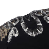 Marcelo Burlon T Shirt MB Wings Snake Pattern round Neck Men and Women Same Style
