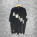 Amiri Washed Distressed T Shirt Printed Trendy Pure Cotton